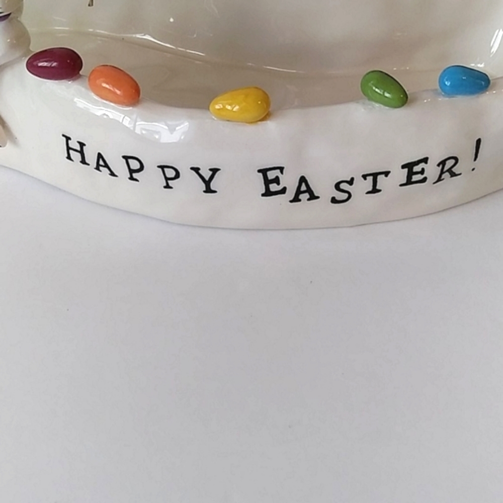 Blue sky clay works unique Easter bunny Nibbles  candy dish - Picture 3 of 11